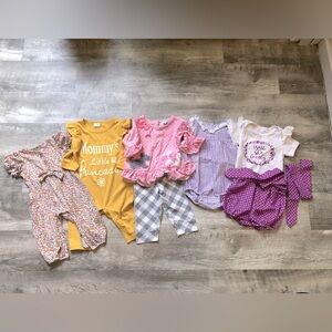 Baby Girl 3-6 months Rompers & Onesies Yellow, Pink, Purple Polka Dots Gingham
